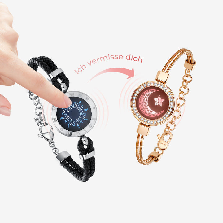 Sonne & Mond Touch Armbänder (Schlangenkette + Geflochtenes Band)