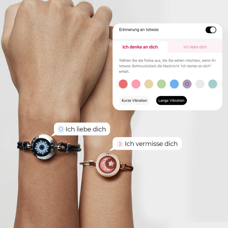 Sonne & Mond Touch Armbänder (Schlangenkette + Geflochtenes Band)