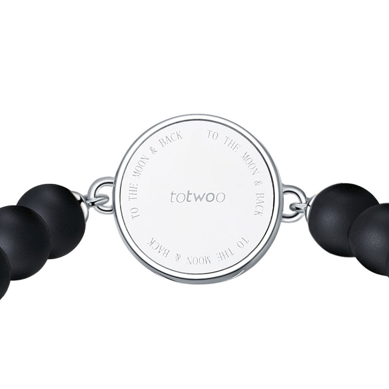 Mondschein-Glanz Touch-Armbänder mit Rosenquarz- und Schwarzer Onyx-Perlen