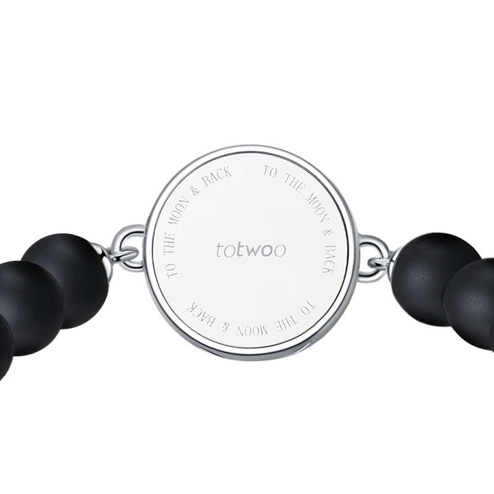 Mondschein-Glanz Touch-Armbänder mit Rosenquarz- und Schwarzer Onyx-Perlen