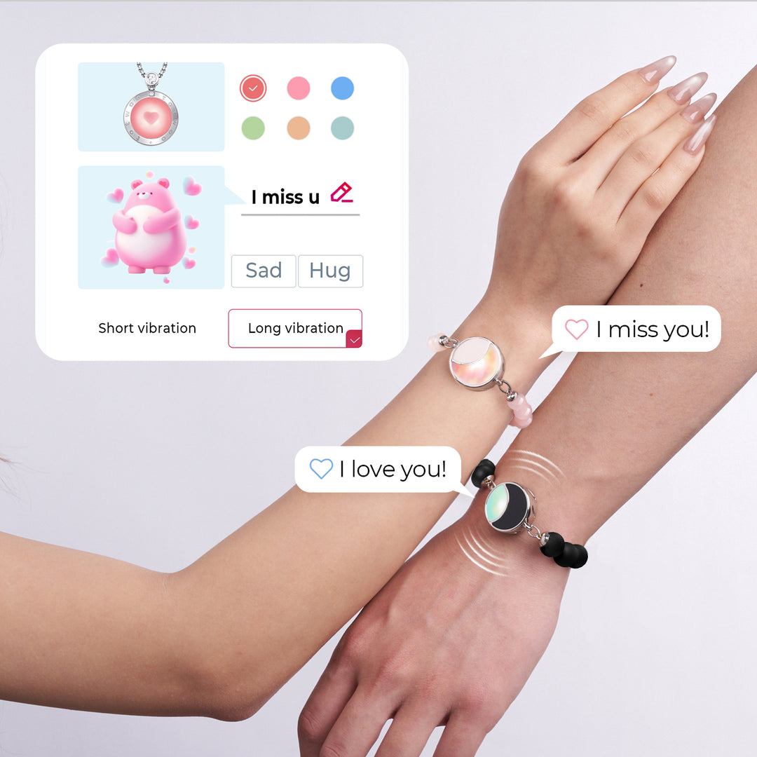 Mondschein-Glanz Touch-Armbänder mit Rosenquarz- und Schwarzer Onyx-Perlen