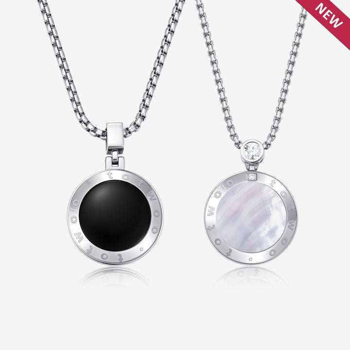 Soulmate 2.0 Touch-Halsketten mit Obsidian und Perlmutt-Elementen