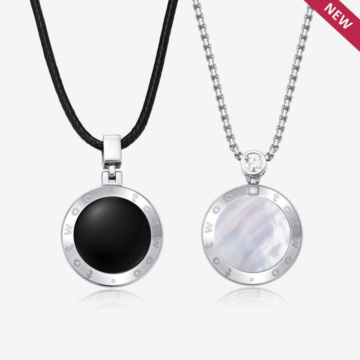 Soulmate 2.0 Touch-Halsketten mit Obsidian und Perlmutt-Elementen