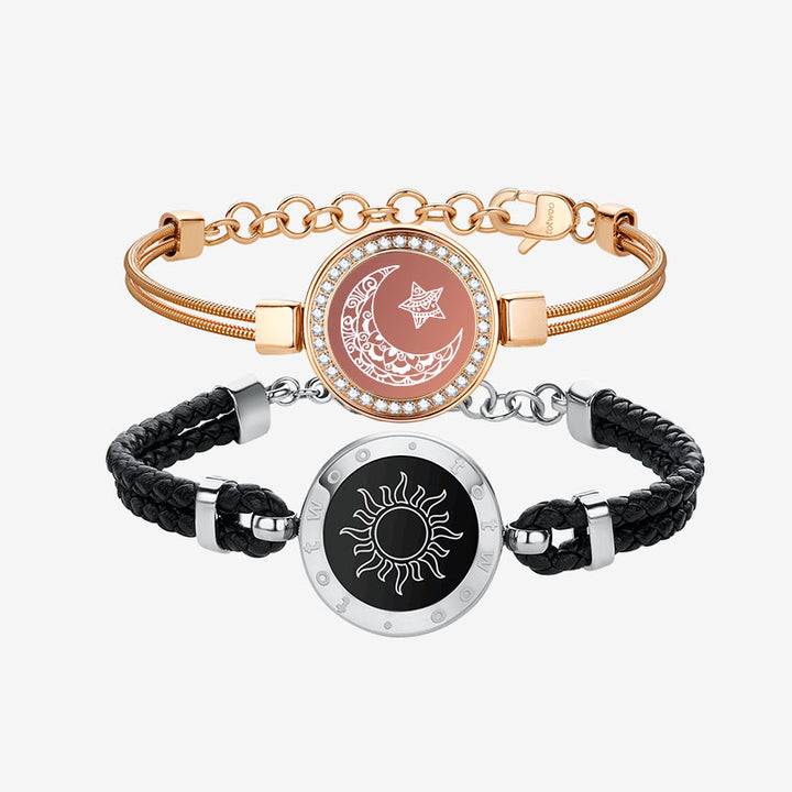 Sonne & Mond Touch Armbänder (Schlangenkette + Geflochtenes Band)