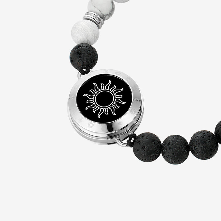 Sonne & Mond Touch Armbänder mit Phantasmal-Perlen (Silber+Silber)