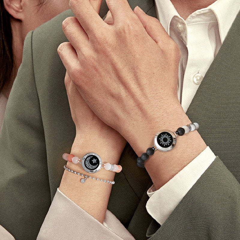 Sonne & Mond Touch Armbänder mit Phantasmal-Perlen (Silber+Silber)