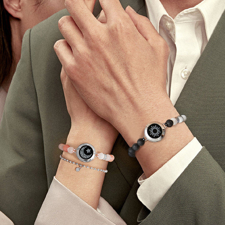 Sonne & Mond Touch Armbänder mit Phantasmal-Perlen (Silber+Silber)