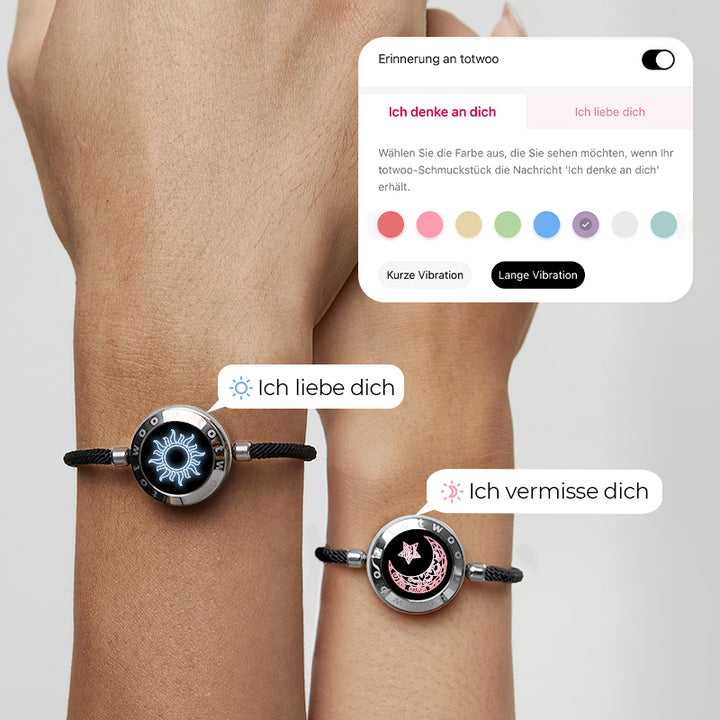 Sonne & Mond Serie - Touch Armbänder mit Mailänder Seil (Silber+Silber)