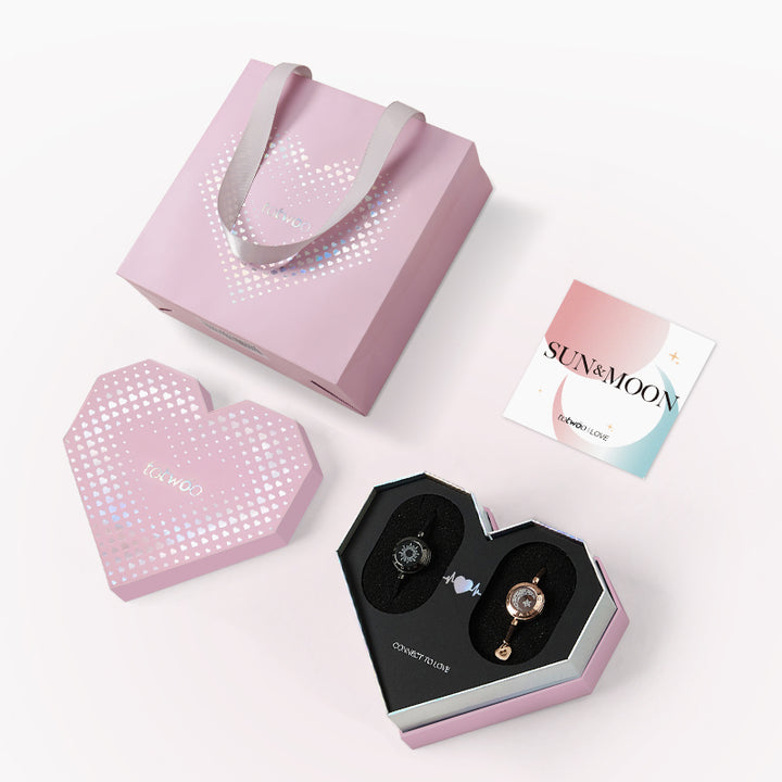 [10-Jahres-Jubiläumsverpackung] Sonne & Mond Serie -  Touch Armbänder mit Mailänder Seil (Schwarz+Braun)