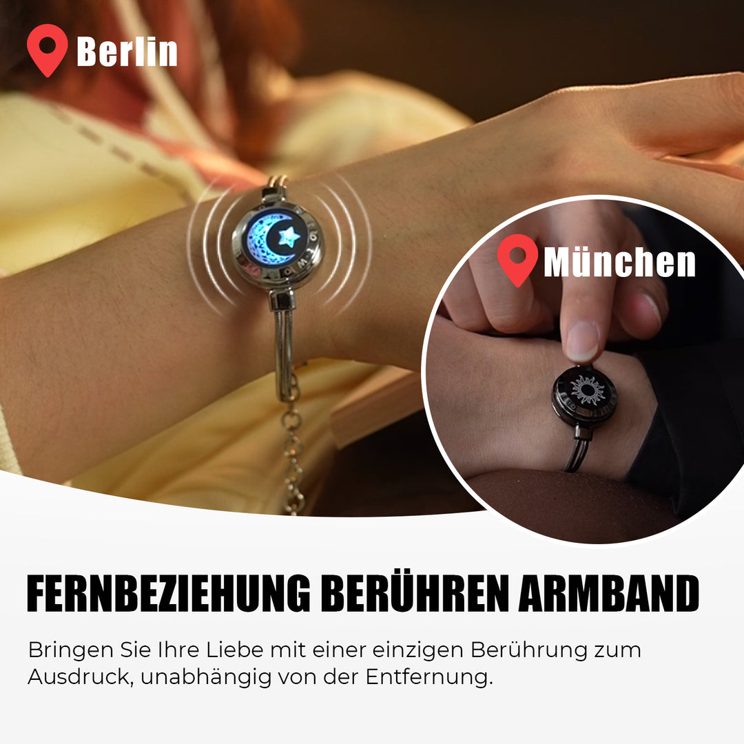 Sonne & Mond Serie - Smart Vibrationsarmbänder mit Schlangenkette (Schwarz+Silber)