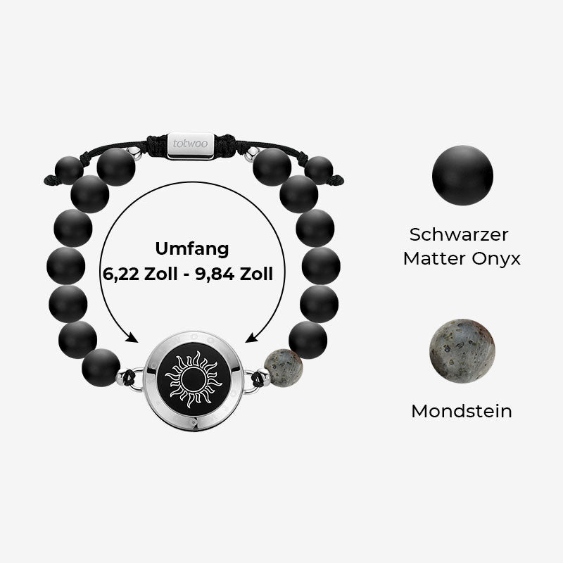 Sonne & Mond Touch-Armbänder mit 14 Arten natürlicher Perlen