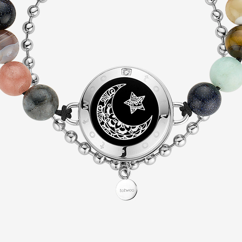 Sonne & Mond Serie - Planet Beaded Armband (Silber)