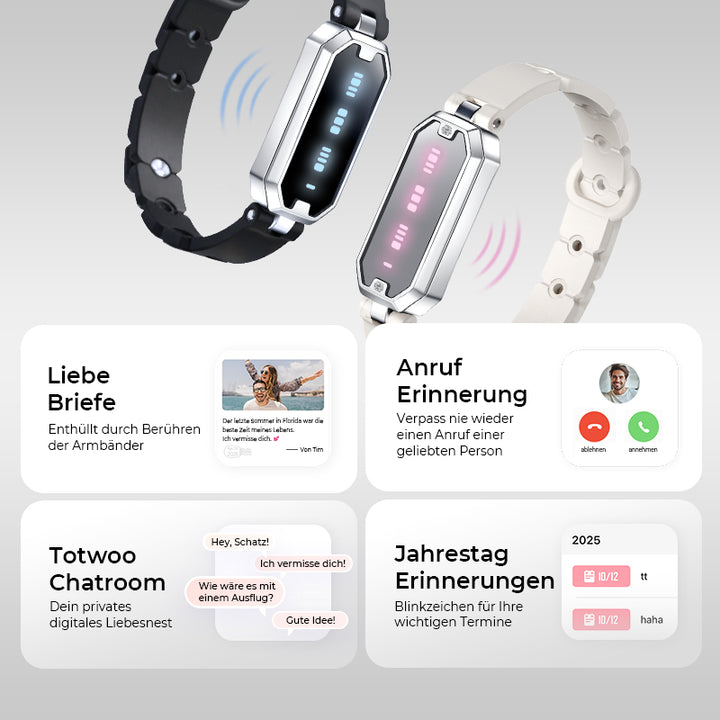 [Nur 100 Paare | Limitierte Edition zum 10. Jubiläum] Morse LOVE Toucharmbänder mit Silikon