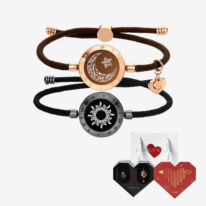 [GESCHENKPAKET]Sonne & Mond Serie -  Touch Armbänder mit Mailänder Seil (Schwarz+Braun)