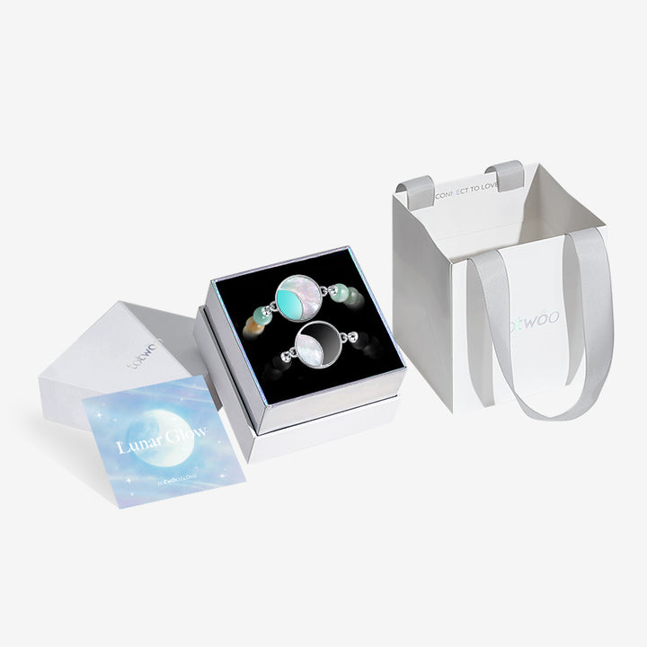 Mondschein-Glanz Touch-Armbänder mit Amazonit- und Schwarzer Onyx-Perlen