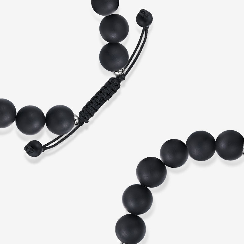 Mondschein-Glanz Touch-Armbänder mit Amazonit- und Schwarzer Onyx-Perlen