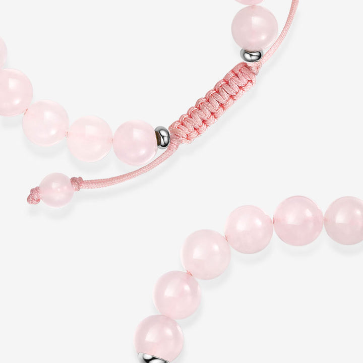 Mondschein-Glanz Touch-Armbänder mit Rosenquarz- und Schwarzer Onyx-Perlen
