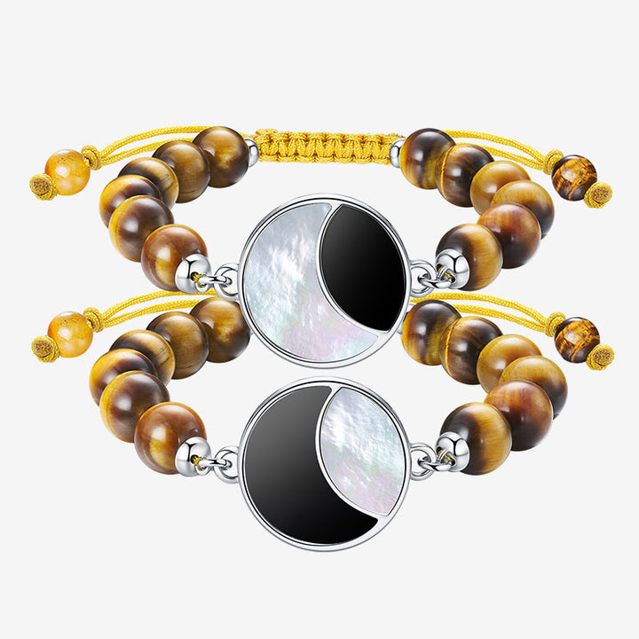 Mondschein-Glanz Touch-Armbänder mit Tigerauge-Perlen