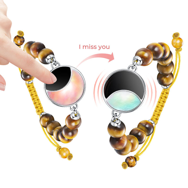 Mondschein-Glanz Touch-Armbänder mit Tigerauge-Perlen