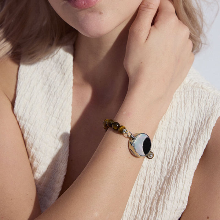 Mondschein-Glanz Touch-Armbänder mit Tigerauge-Perlen