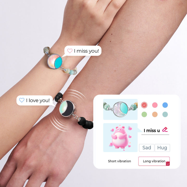 Mondschein-Glanz Touch-Armbänder mit Amazonit- und Schwarzer Onyx-Perlen