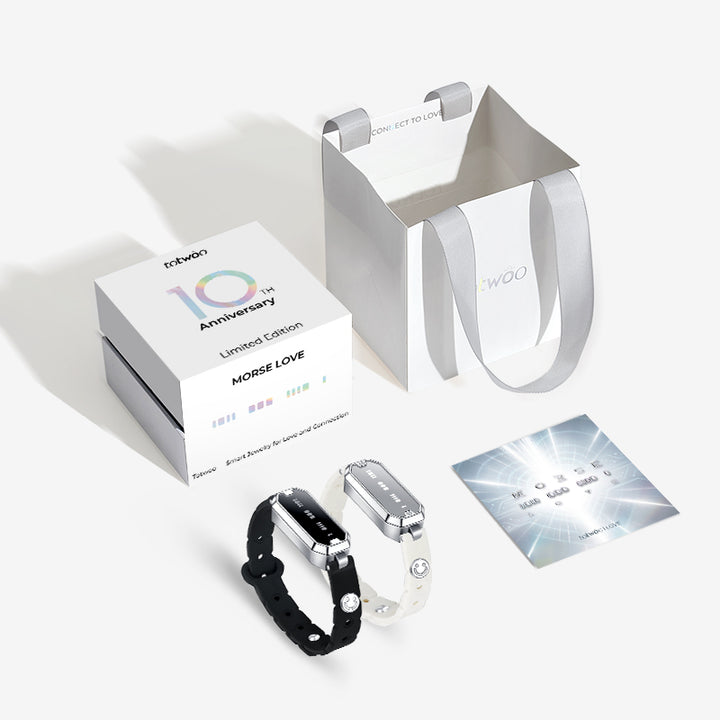 [Nur 100 Paare | Limitierte Edition zum 10. Jubiläum] Morse LOVE Toucharmbänder mit Silikon