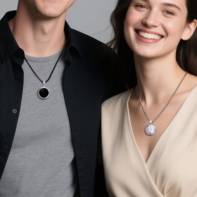 Soulmate 2.0 Touch-Halsketten mit Obsidian und Perlmutt-Elementen