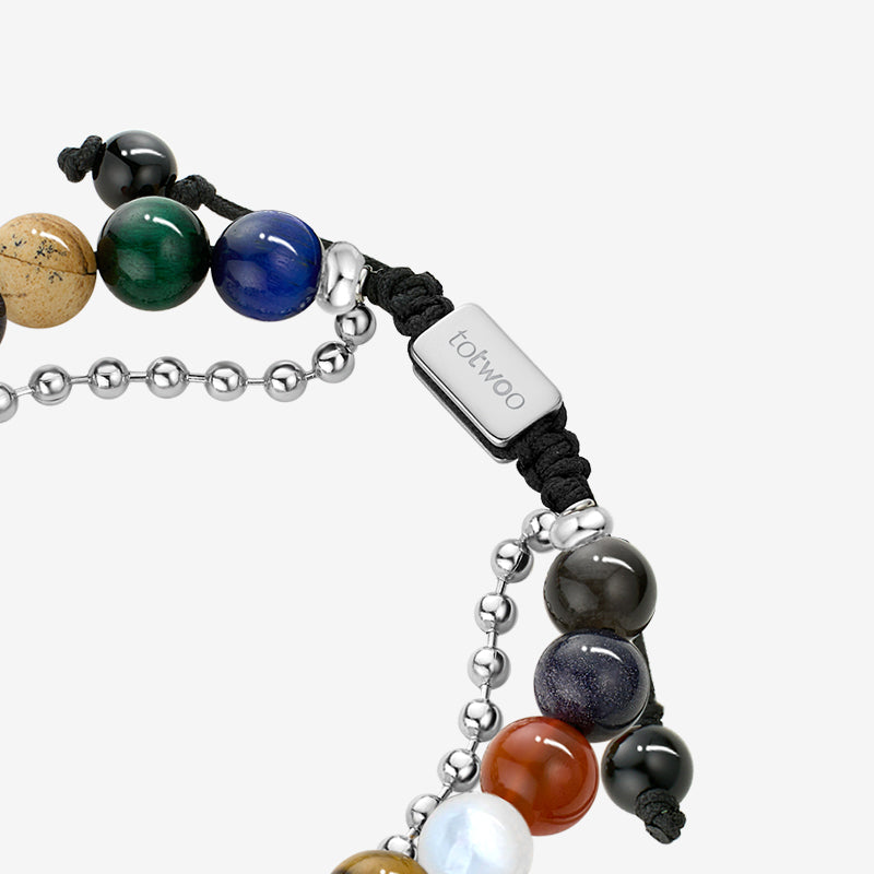 Sonne & Mond Touch-Armbänder mit 13 Arten natürlicher Perlen