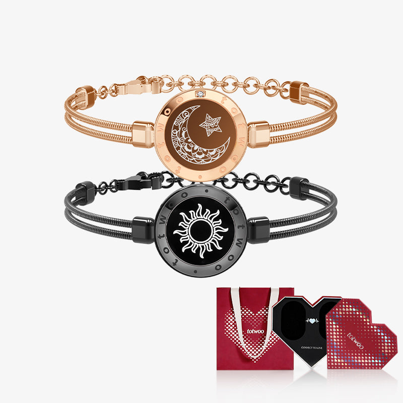 [Totwoo Signal Geschenkbox] Sonne & Mond Serie - Smart Vibration Armbänder mit Schlangenkette