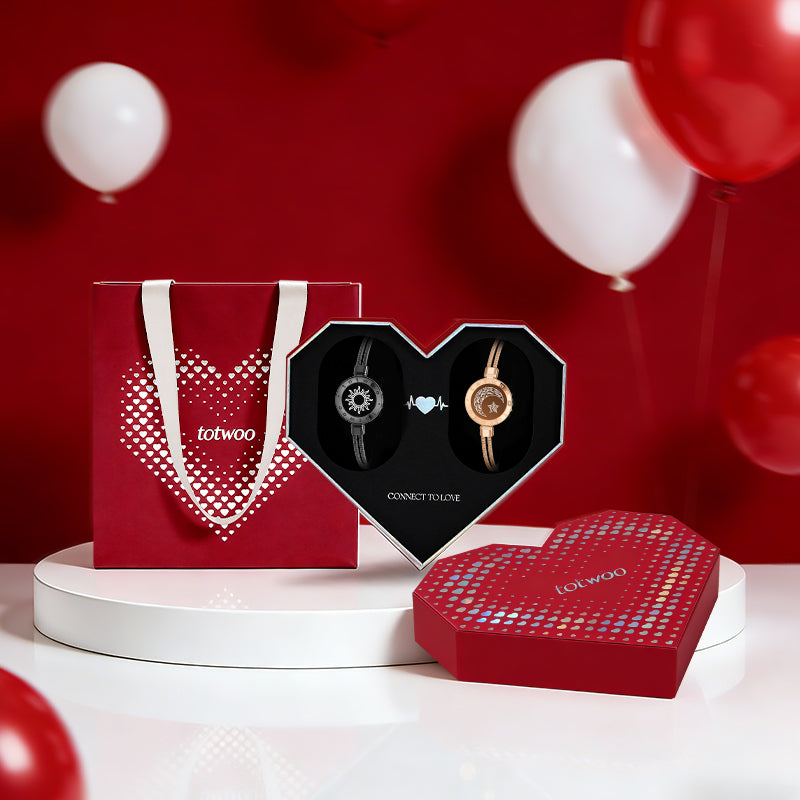 [Totwoo Signal Geschenkbox] Sonne & Mond Serie - Smart Vibration Armbänder mit Schlangenkette
