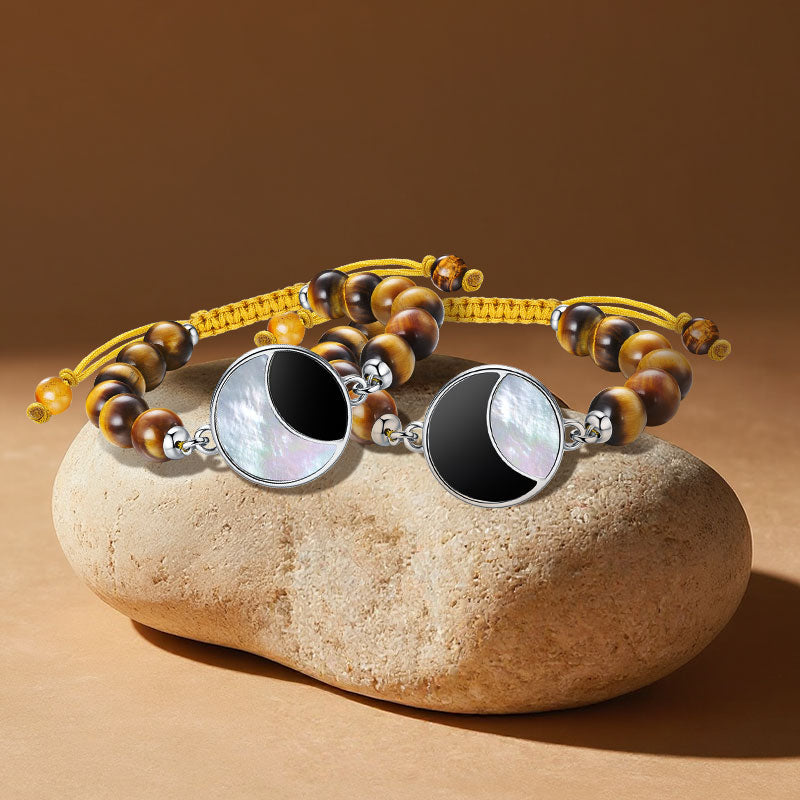 Mondschein-Glanz Touch-Armbänder mit Tigerauge-Perlen