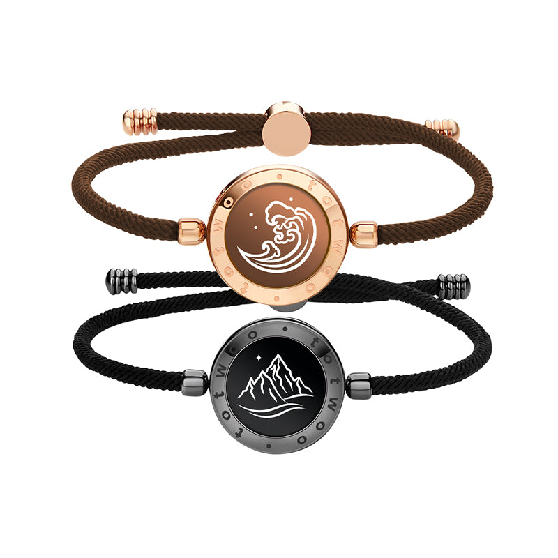 TMT Personalisierte Partner Armbänder mit Gravur | Roségold Silber