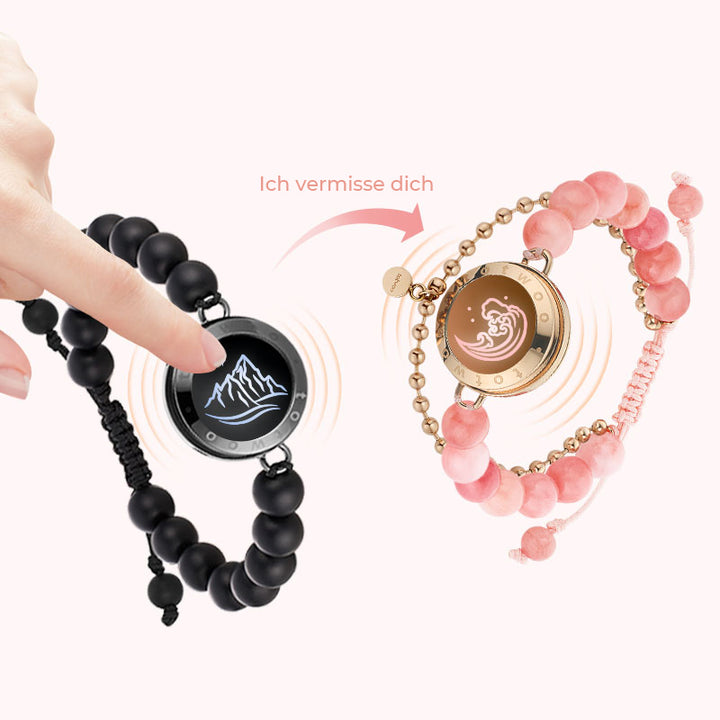 Berg & Meer Serie - Berg & Meer Touch Armbänder mit schwarzen Achatperlen und Rosa Persischem Jade