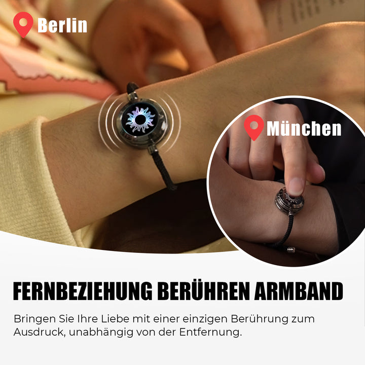 Sonne &  Mond Serie - beide Sonnen Touch Armbänder mit Mailänder Seil (Schwarz+Schwarz)