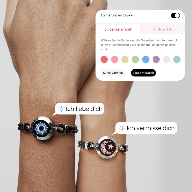 Beste Geschenke fr Fernbeziehungen: Sonne & Mond Serie - Touch Armbnder mit geflochtenem Lederseil (Schwarz+Schwarz) totwoo.de Beste Geschenke fr Fernbeziehungen: Sonne & Mond Serie - Touch Armbnder mit geflochtenem Lederseil (Schwarz+Schwarz) totwoo.de