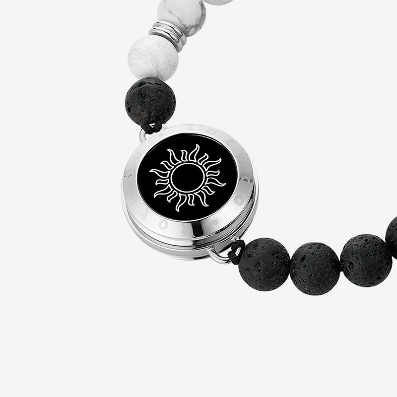 Sonne & Mond Touch Armbänder mit Phantasmal-Perlen (Silber+Silber)
