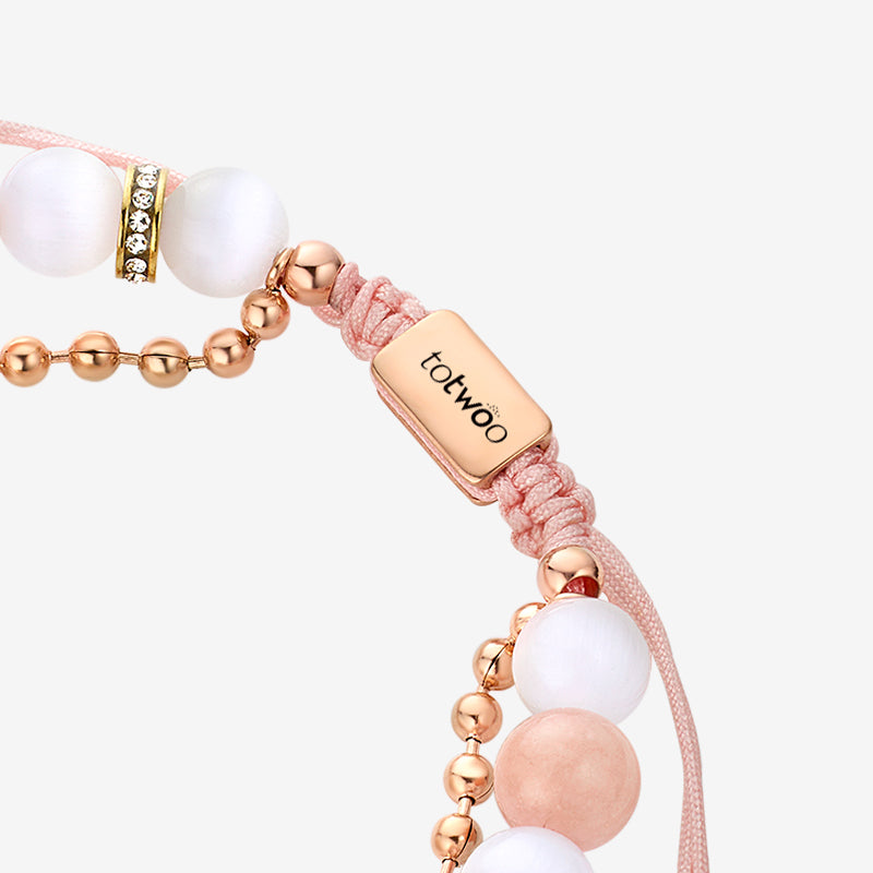 Sonne & Mond Serie - Touch Armbänder mit Phantasmal-Perlen (Schwarz+Roségold)