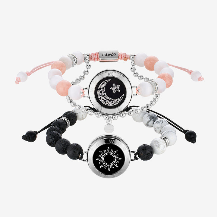 Sun & Moon Touch Armbänder mit Phantasmal-Perlen (Silber+Silber)