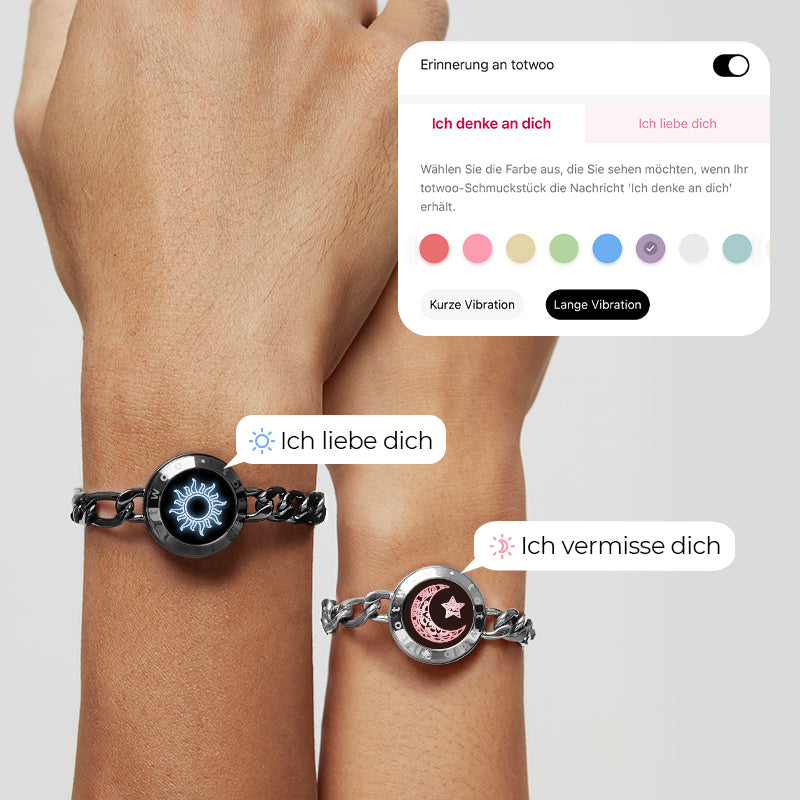 2024 Beste Geschenke fr Fernbeziehungen: Sonne & Mond Serie - Totwoo Touch Armbnder mit Figarokette (Schwarz+Silber) totwoo.de 2024 Beste Geschenke fr Fernbeziehungen: Sonne & Mond Serie - Totwoo Touch Armbnder mit Figarokette (Schwarz+Silber) totwoo.de
