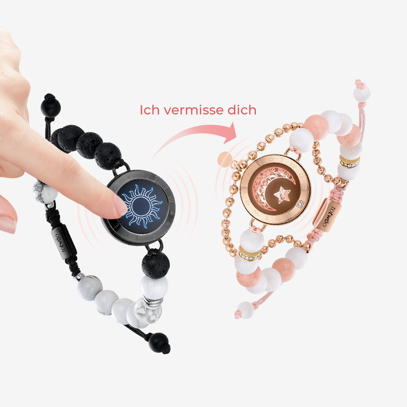Sonne & Mond Serie - Touch Armbänder mit Phantasmal-Perlen (Schwarz+Roségold)