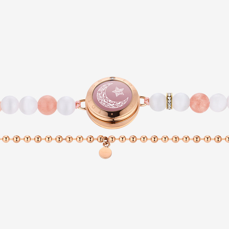 Sonne & Mond Serie - Touch Armbänder mit Phantasmal-Perlen (Schwarz+Roségold)
