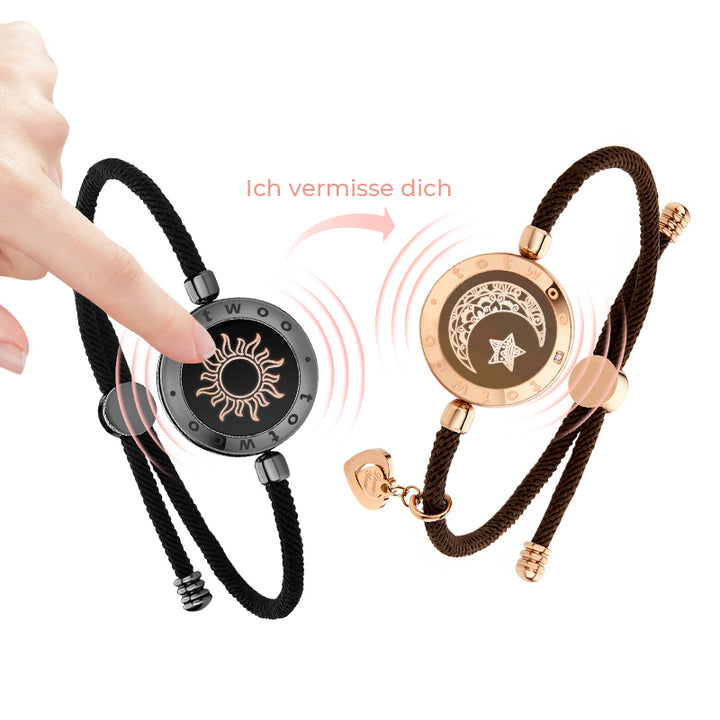 Sonne & Mond Serie -  Touch Armbänder mit Mailänder Seil (Schwarz+Braun)