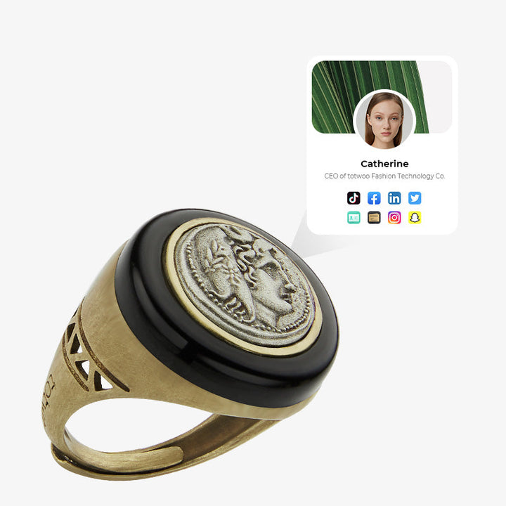 totwoo MEET Ring - Venus Griechische Münze Smart Ring (Liebe & Schönheit)